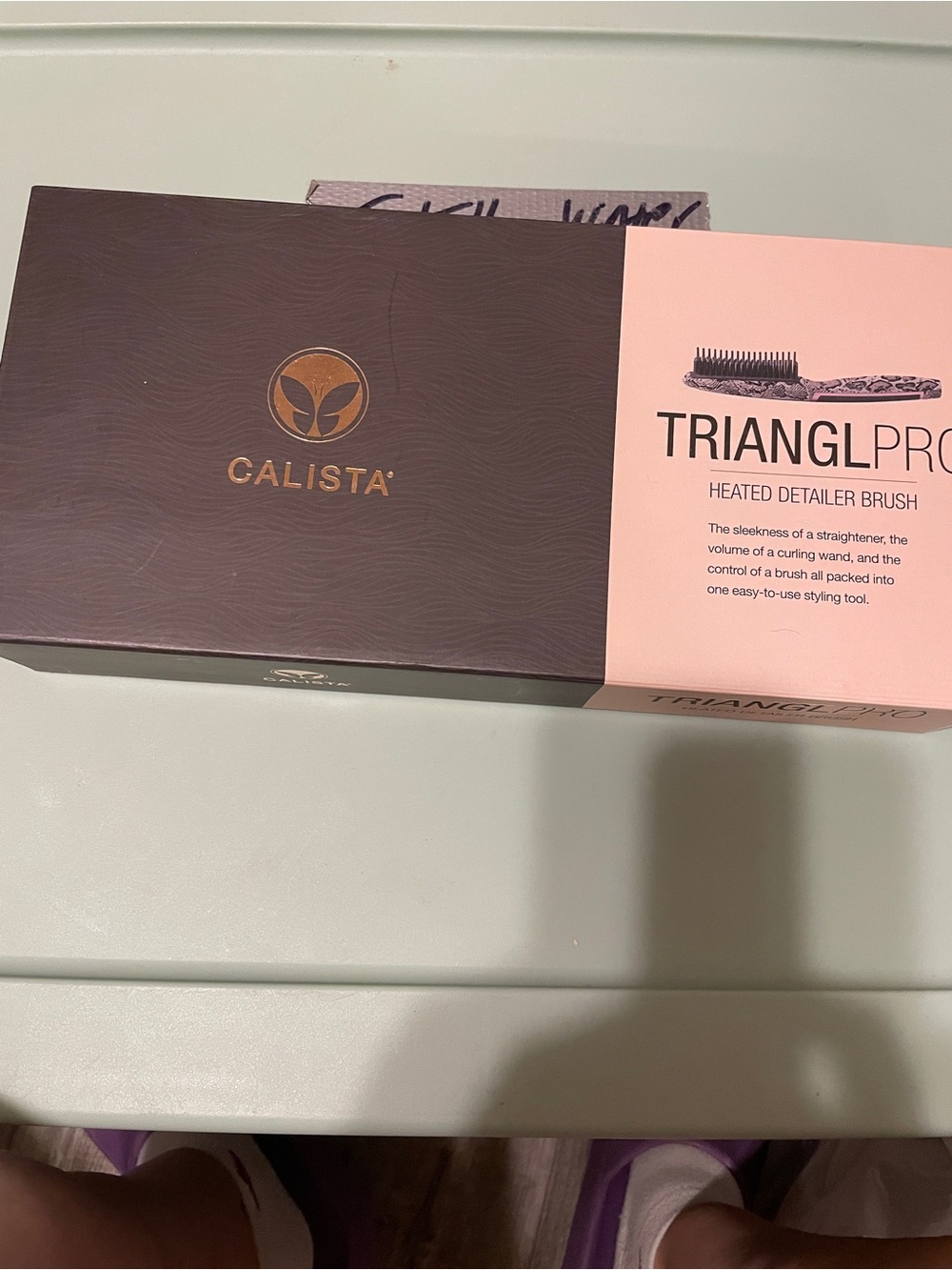 Calista TrianglePro Heated Detailer Brush - Pink/Brown